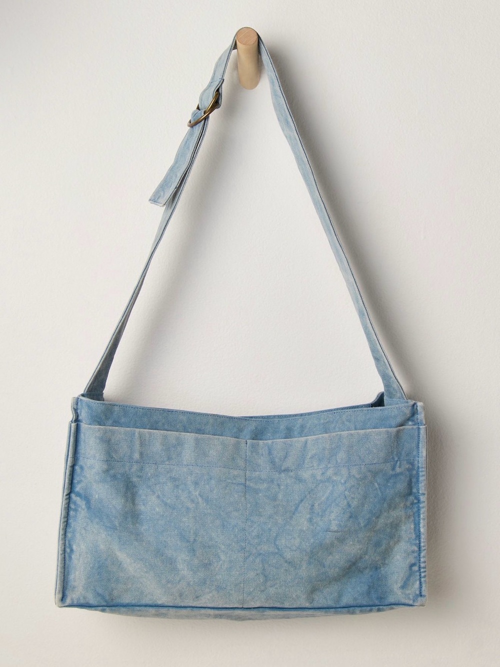 Free people camp crush sling tote bag denim Light Blue Women’s Shoulder Bag